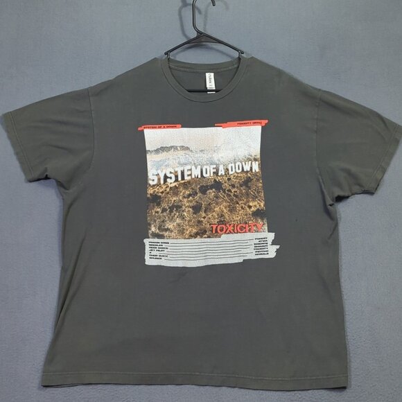 System Of A Down T-Shirt Men's XXL Gray Toxicity Band Tee Rock Metal Tultex Tag - Picture 2 of 12